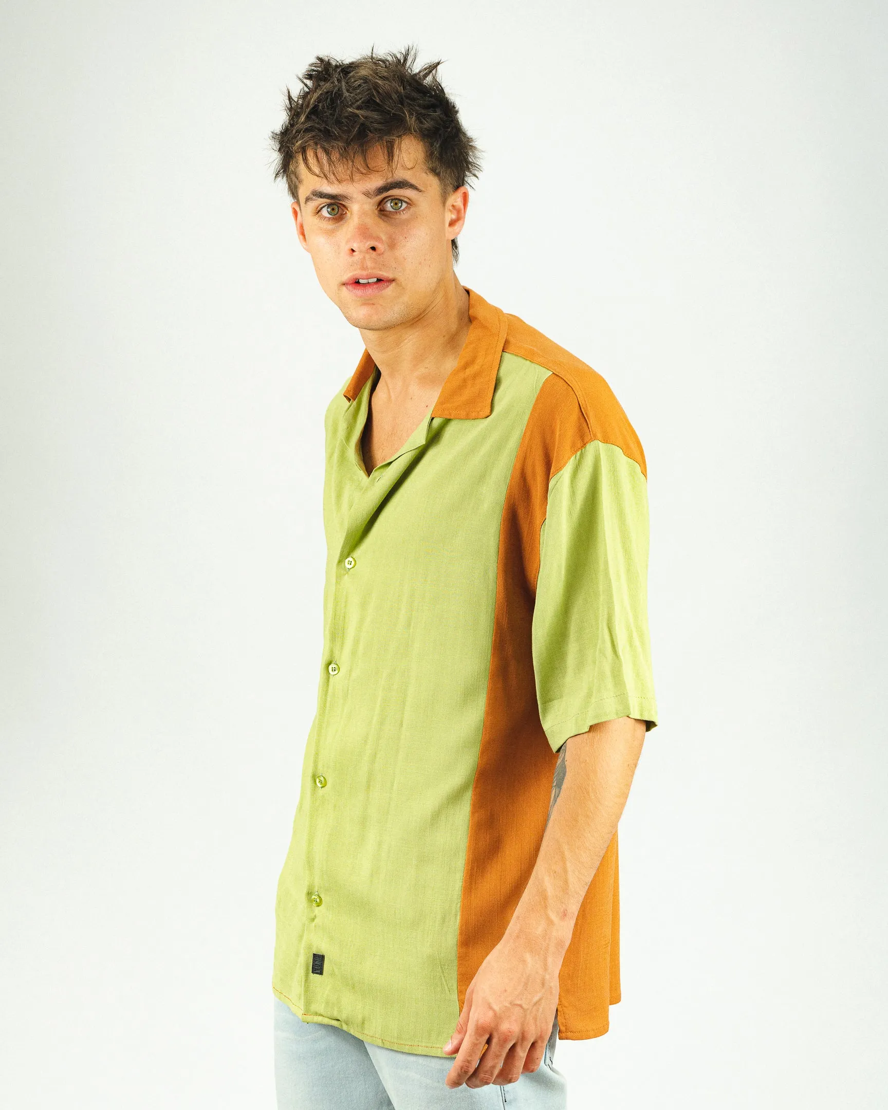 Ibiza Vintage Linen Shirt - Verde