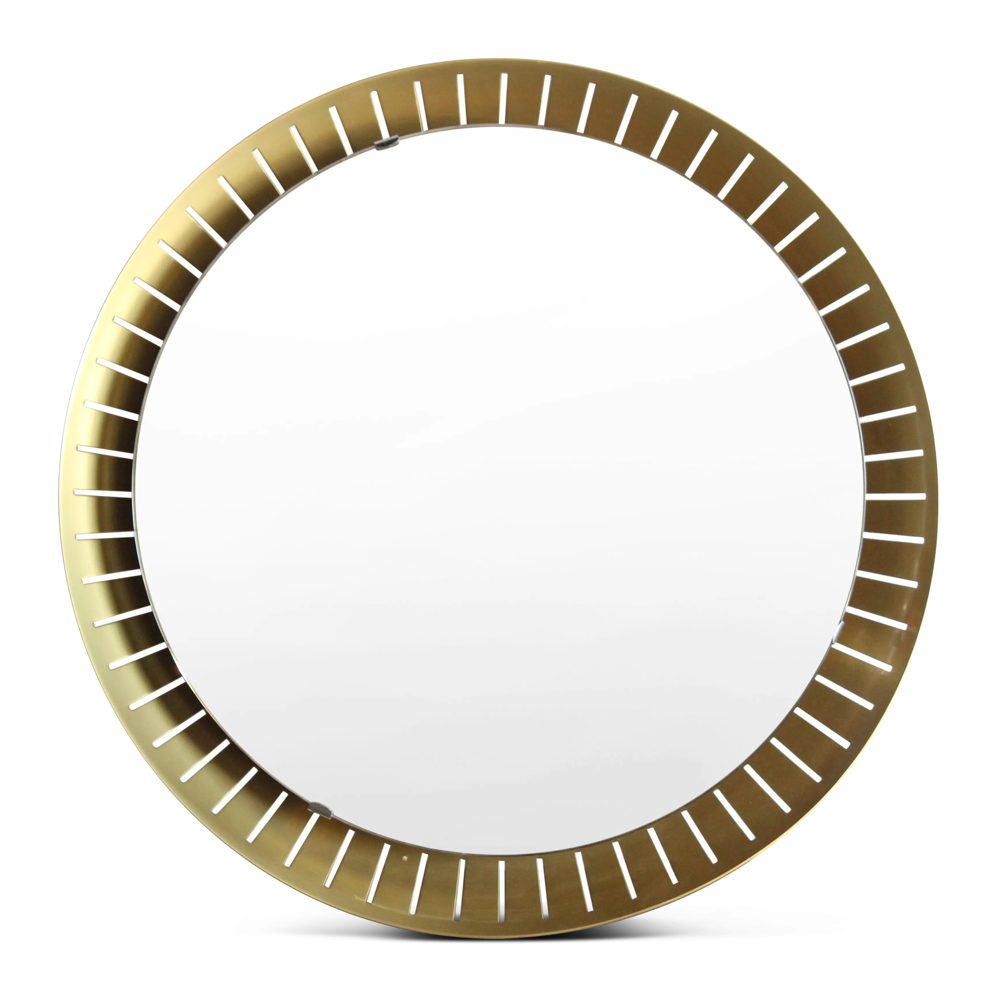 Illuminated Brass Wall Mirror by Stilnovo