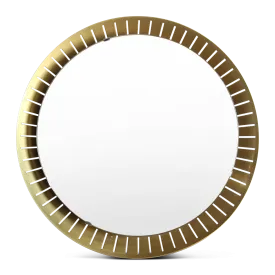 Illuminated Brass Wall Mirror by Stilnovo