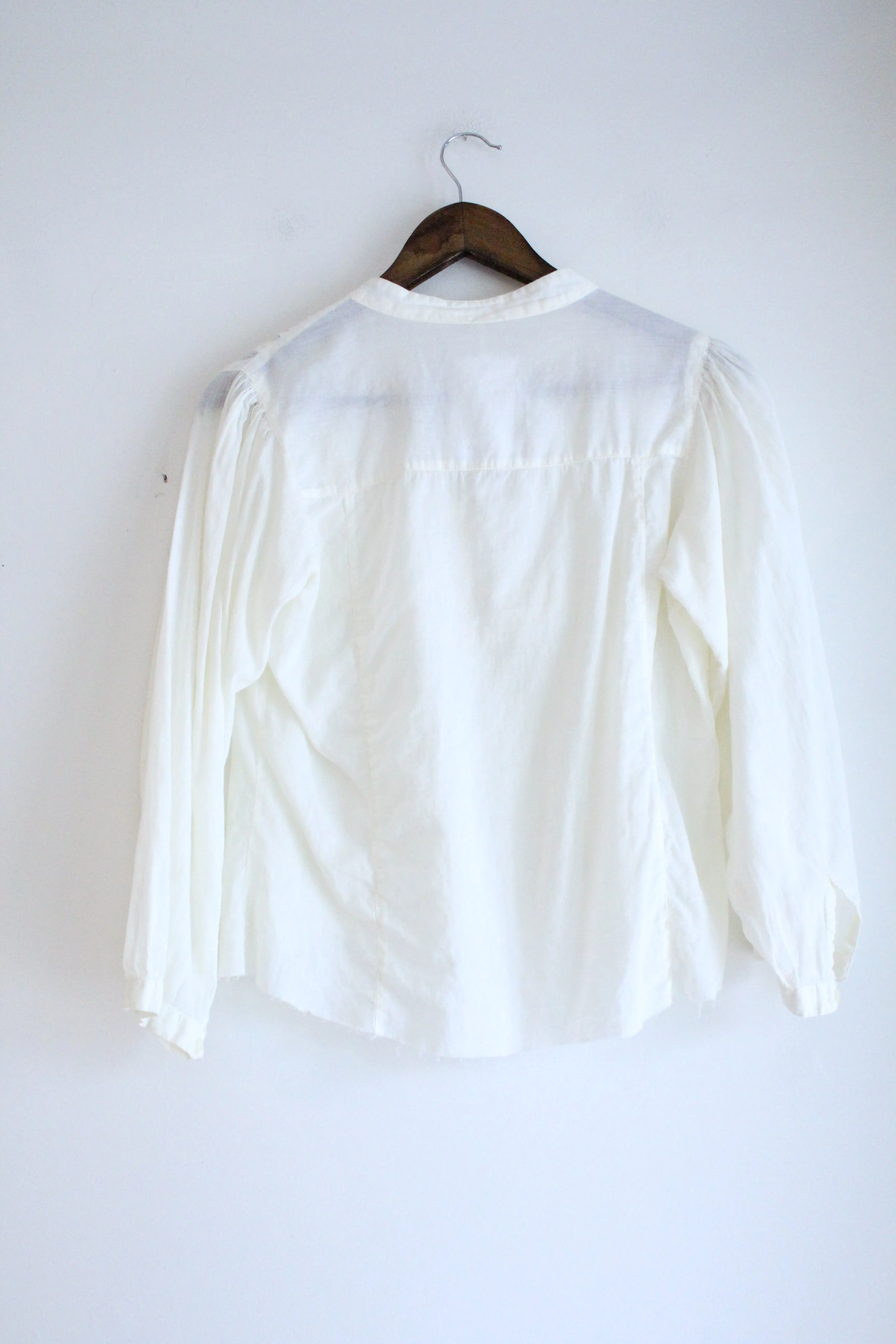 Ivory Pin Tick Vintage Cropped Top