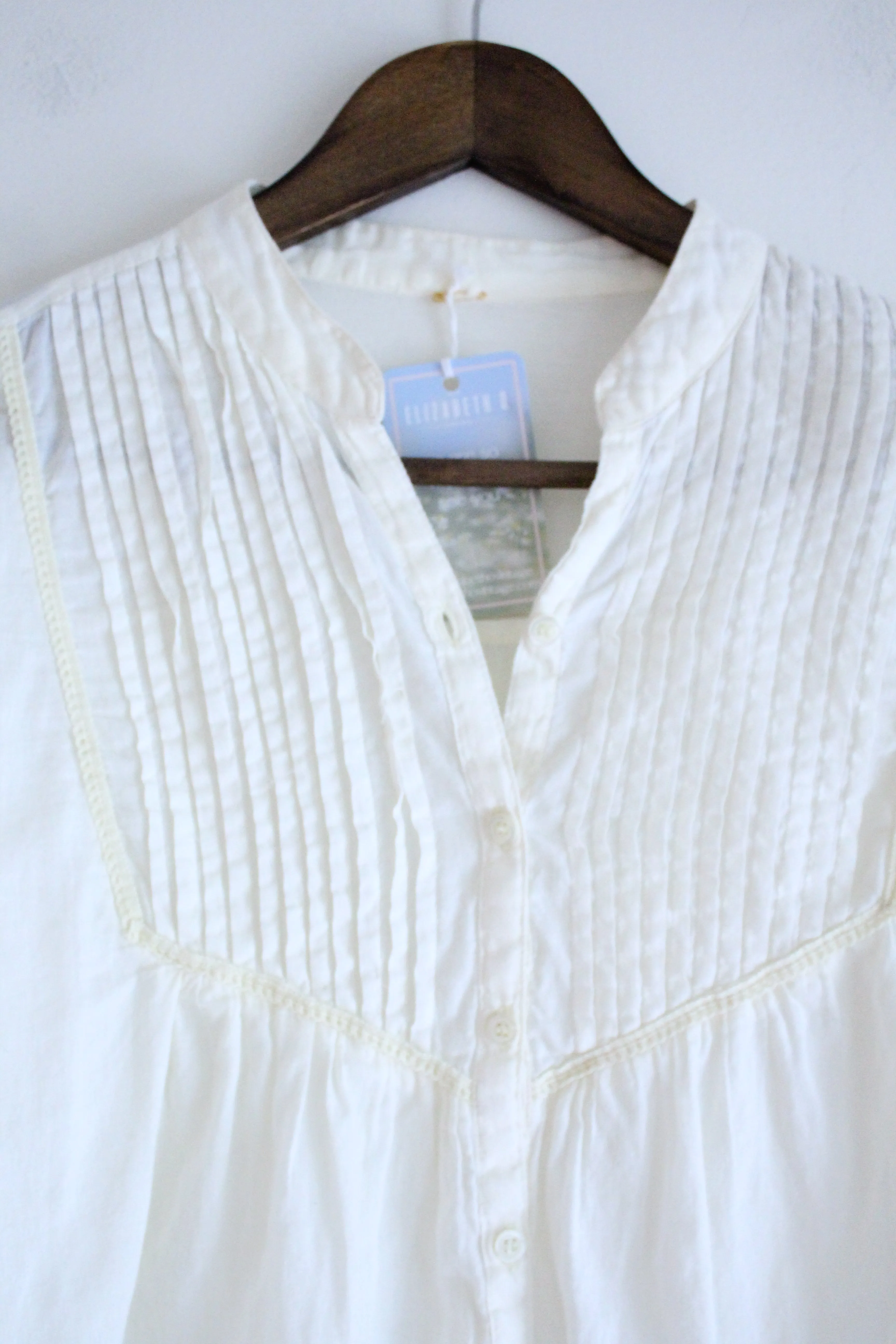 Ivory Pin Tick Vintage Cropped Top