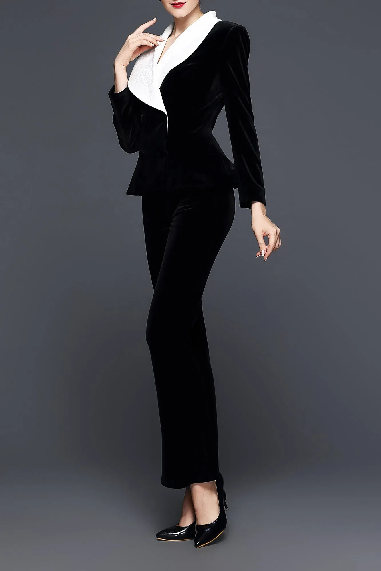 Joanna Stretchy Velvet Suit Jacket