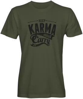 Keep Karma And Carry On Slogan Tee