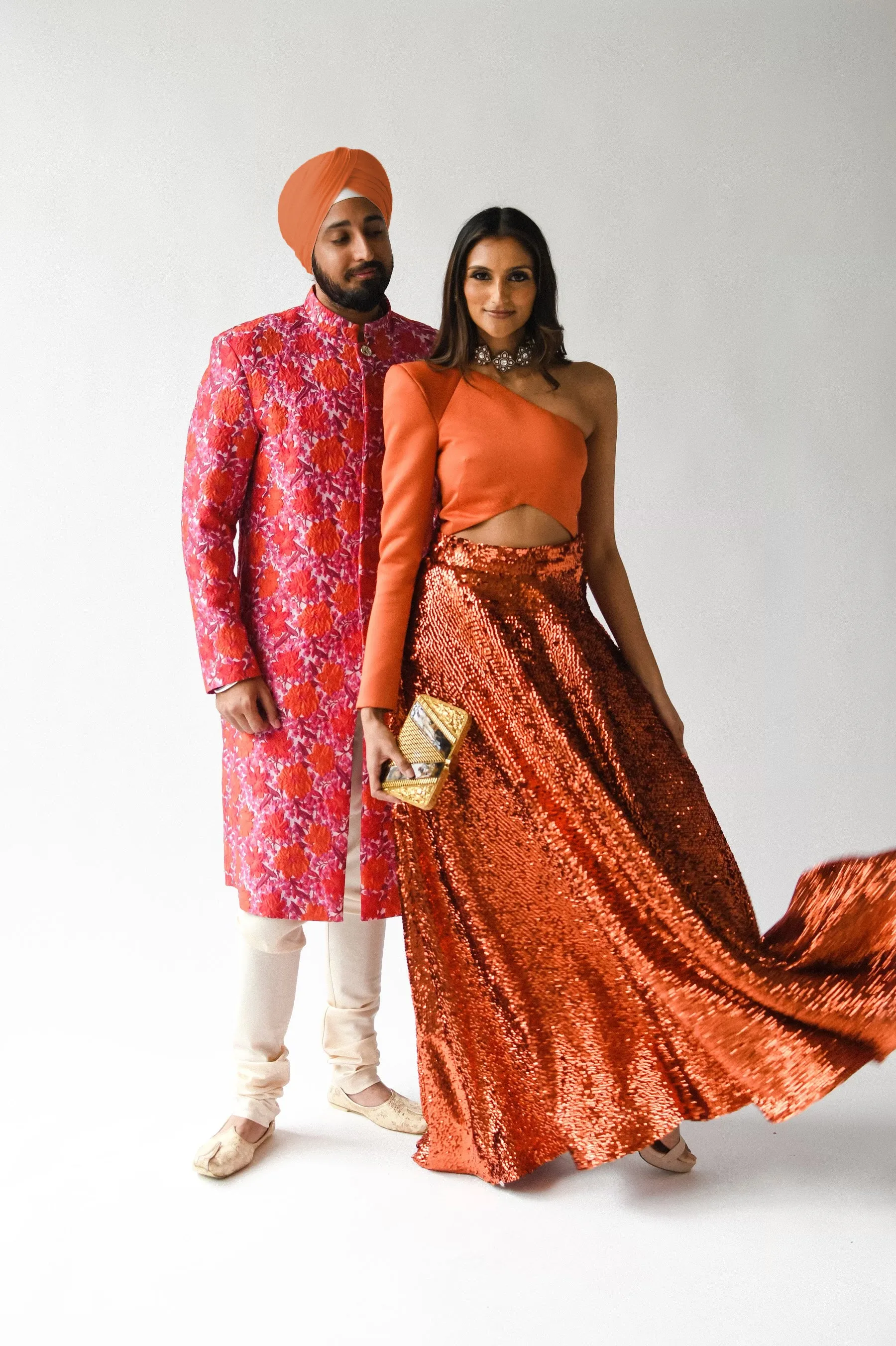 KINJAL Floral Red Wedding Sherwani