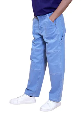 Light Blue Baggy Straight Fit Carpenter Jeans[UNISEX]