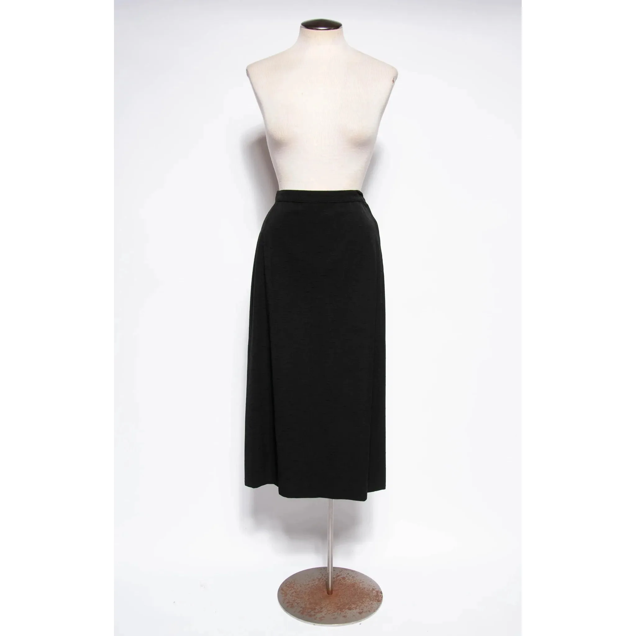 LILLI ANN DOCUMENTED 1953 Black Ripple Wool "New Look" Skirt Suit | Size M/L