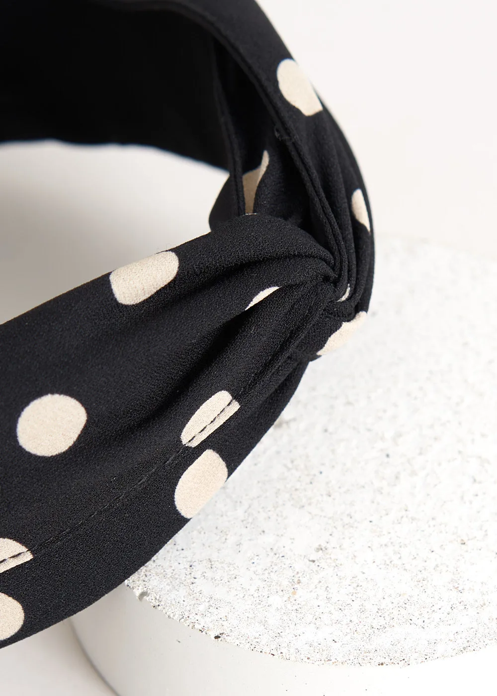 LILLIAN SPOT HEADBAND - BLACK