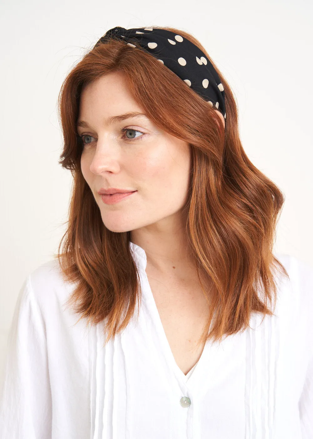 LILLIAN SPOT HEADBAND - BLACK