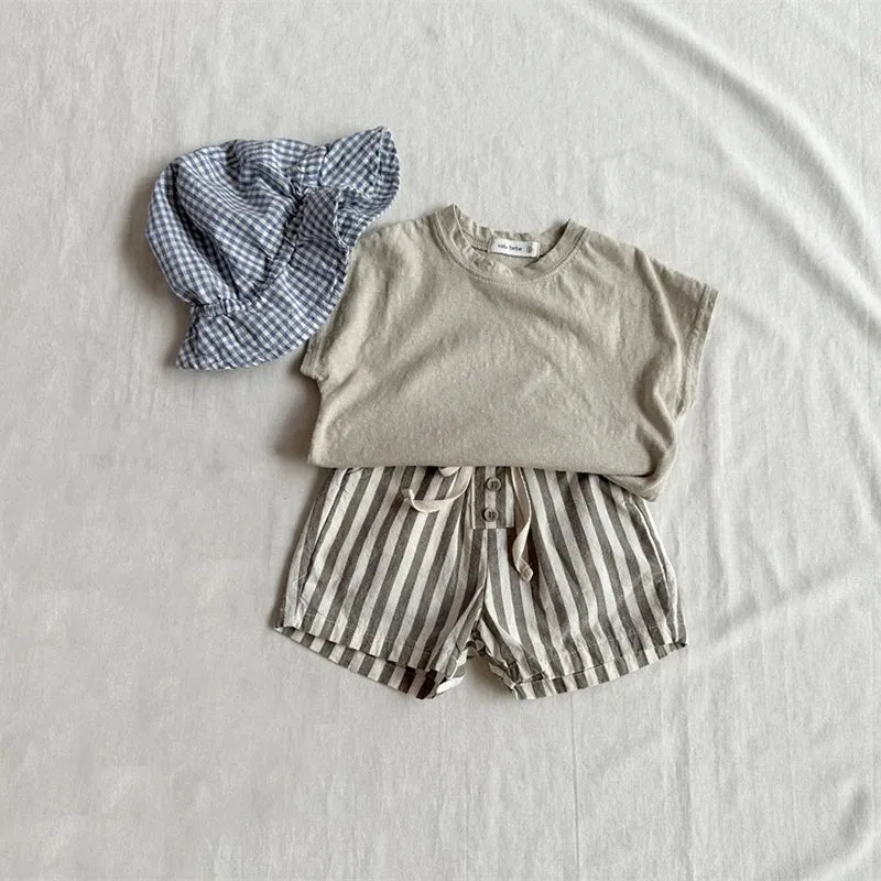 Linen Striped Shorts