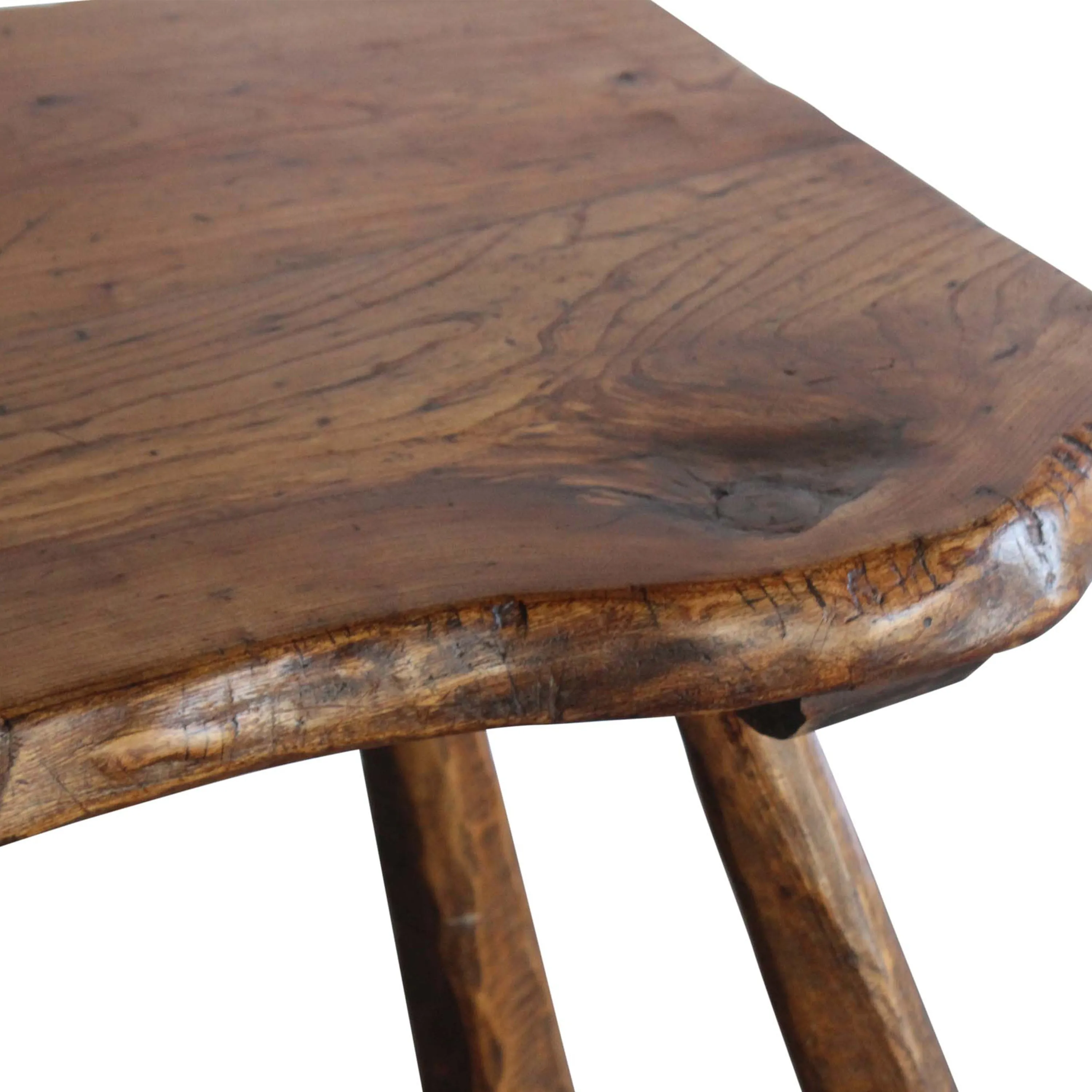 Live Edge Wooden Console Table, France, 1950s