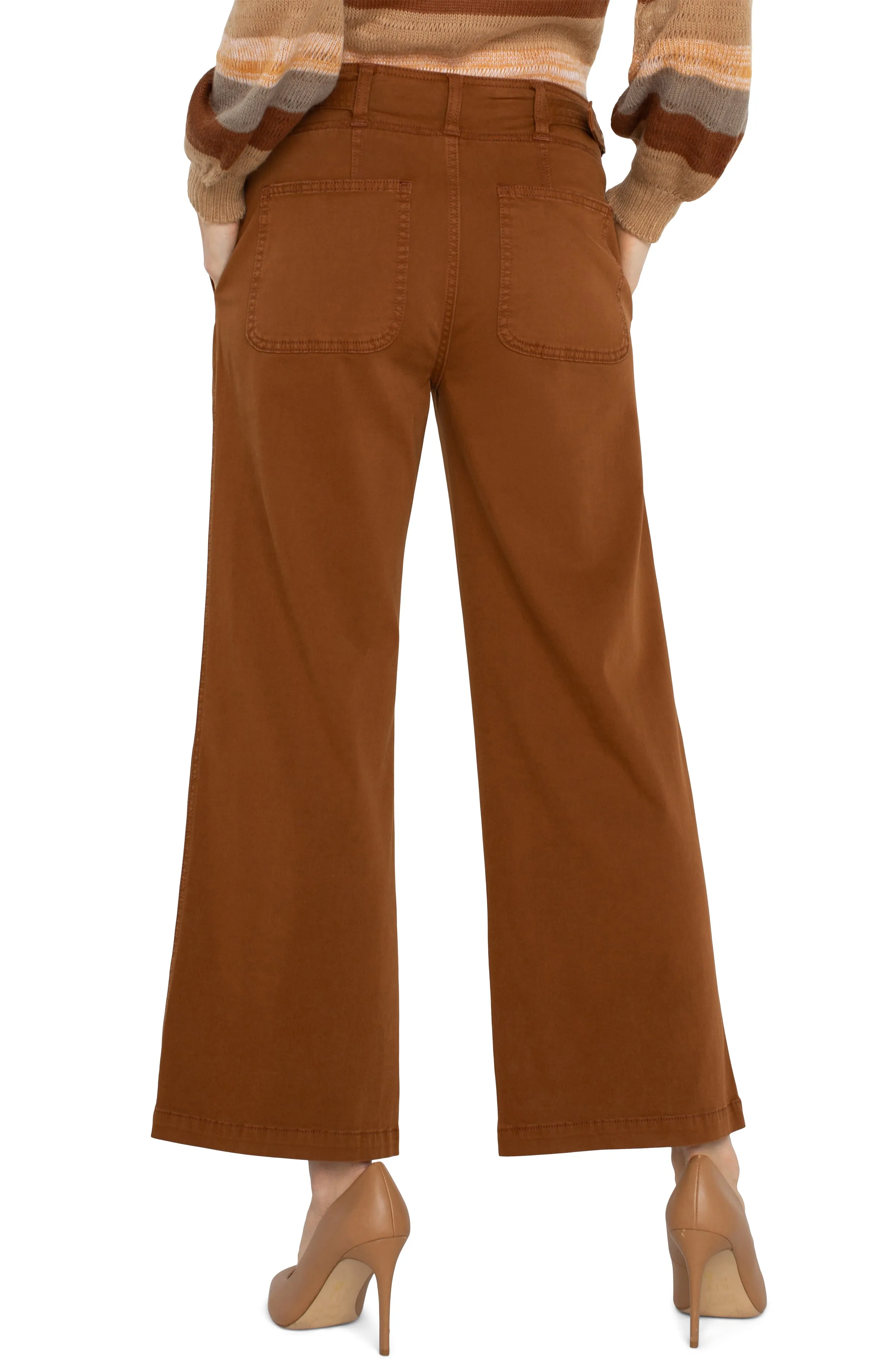 LIVERPOOL HIGH RISE WIDE LEG PANT - BROWN - LM4149L12J5P