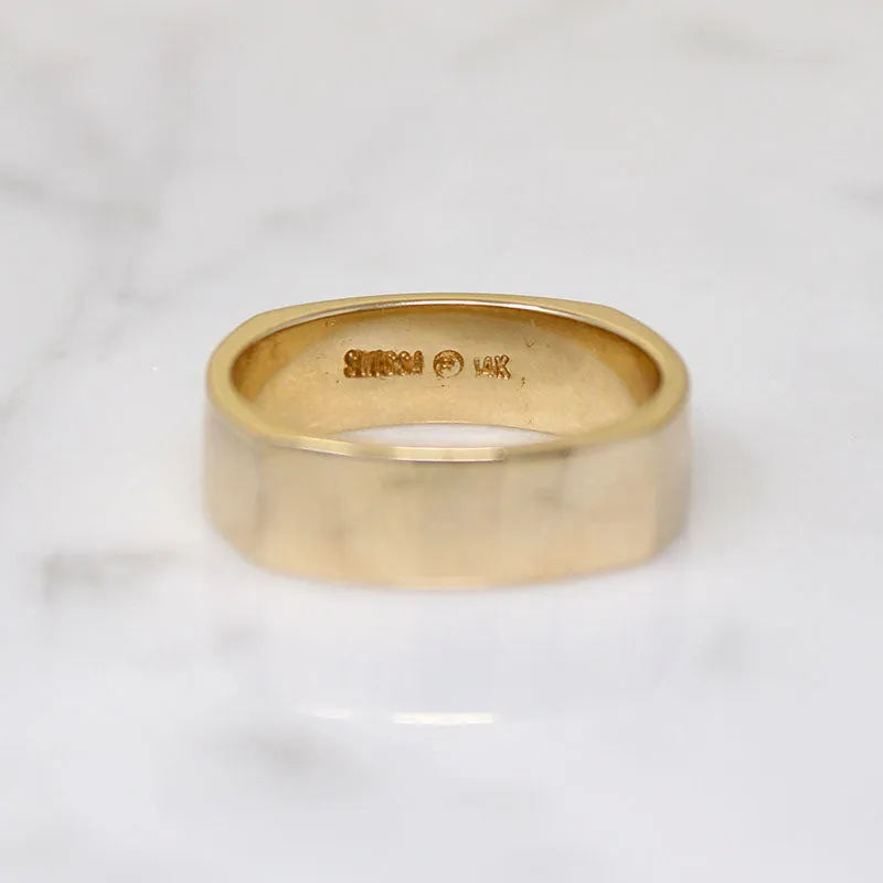 Long Facets Vintage 14k Gold Size 8 Wedding Band