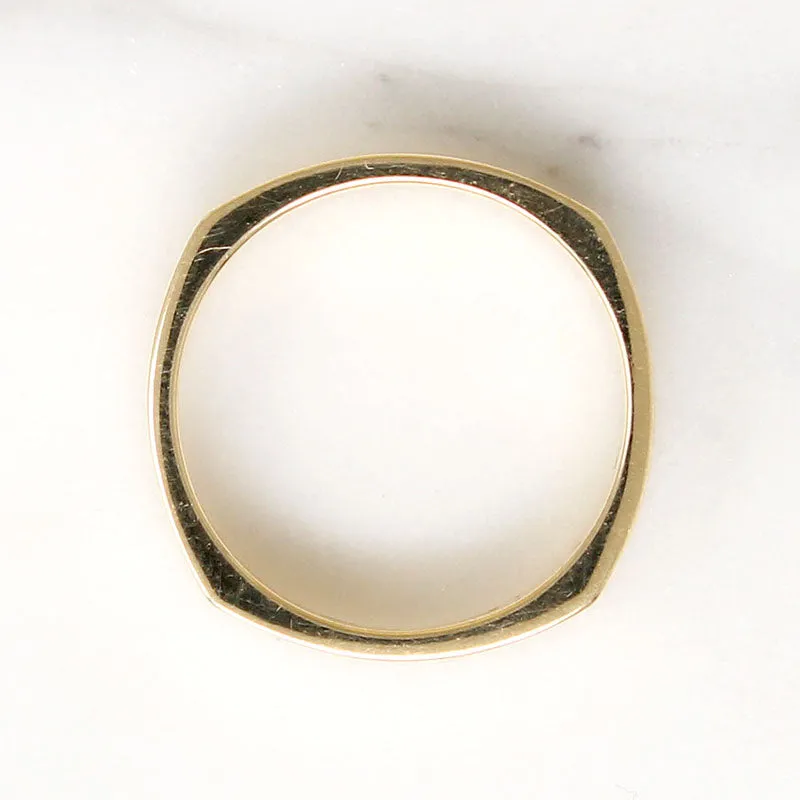 Long Facets Vintage 14k Gold Size 8 Wedding Band