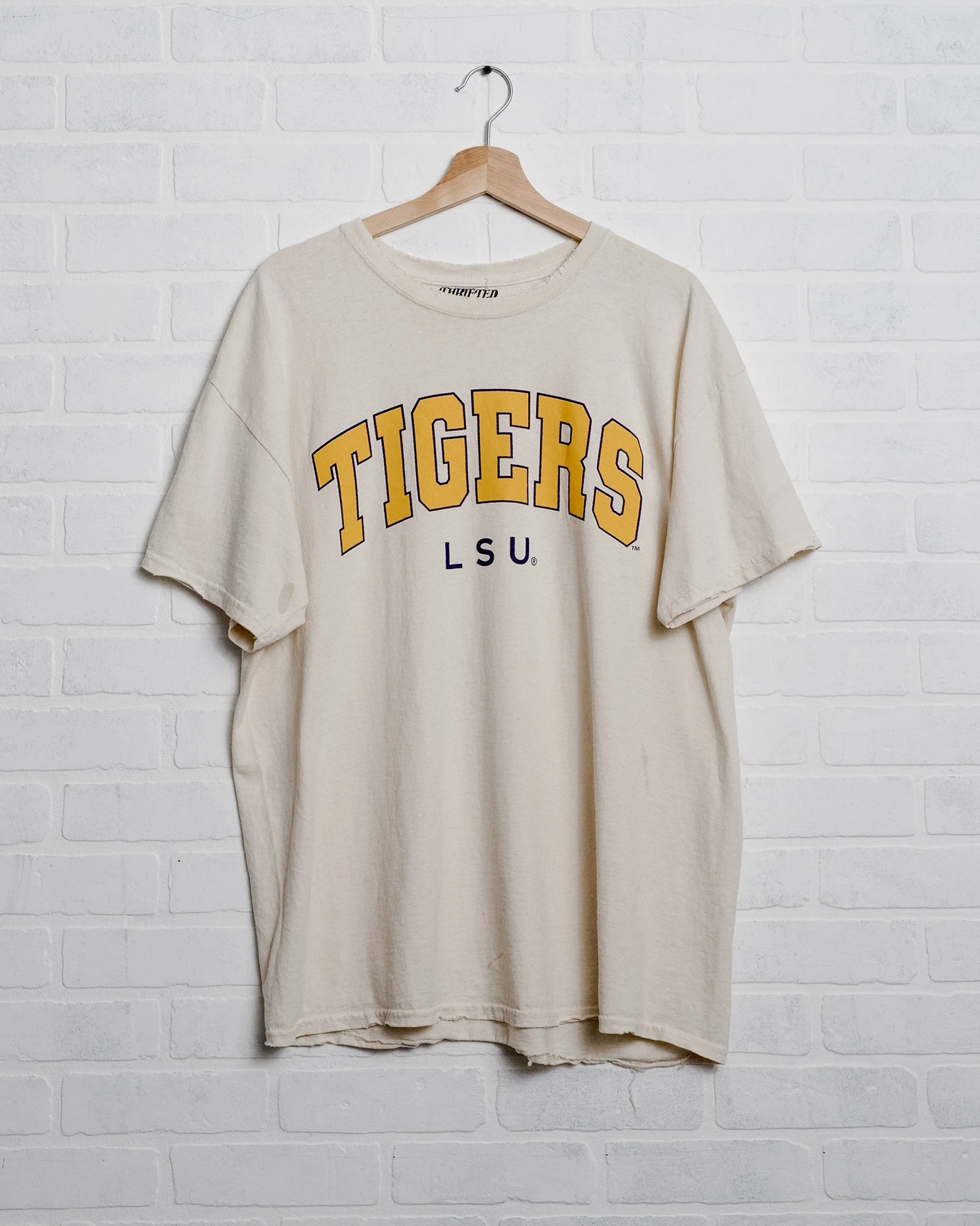 LSU Tigers Filled Gault Off White Thrifted Tee