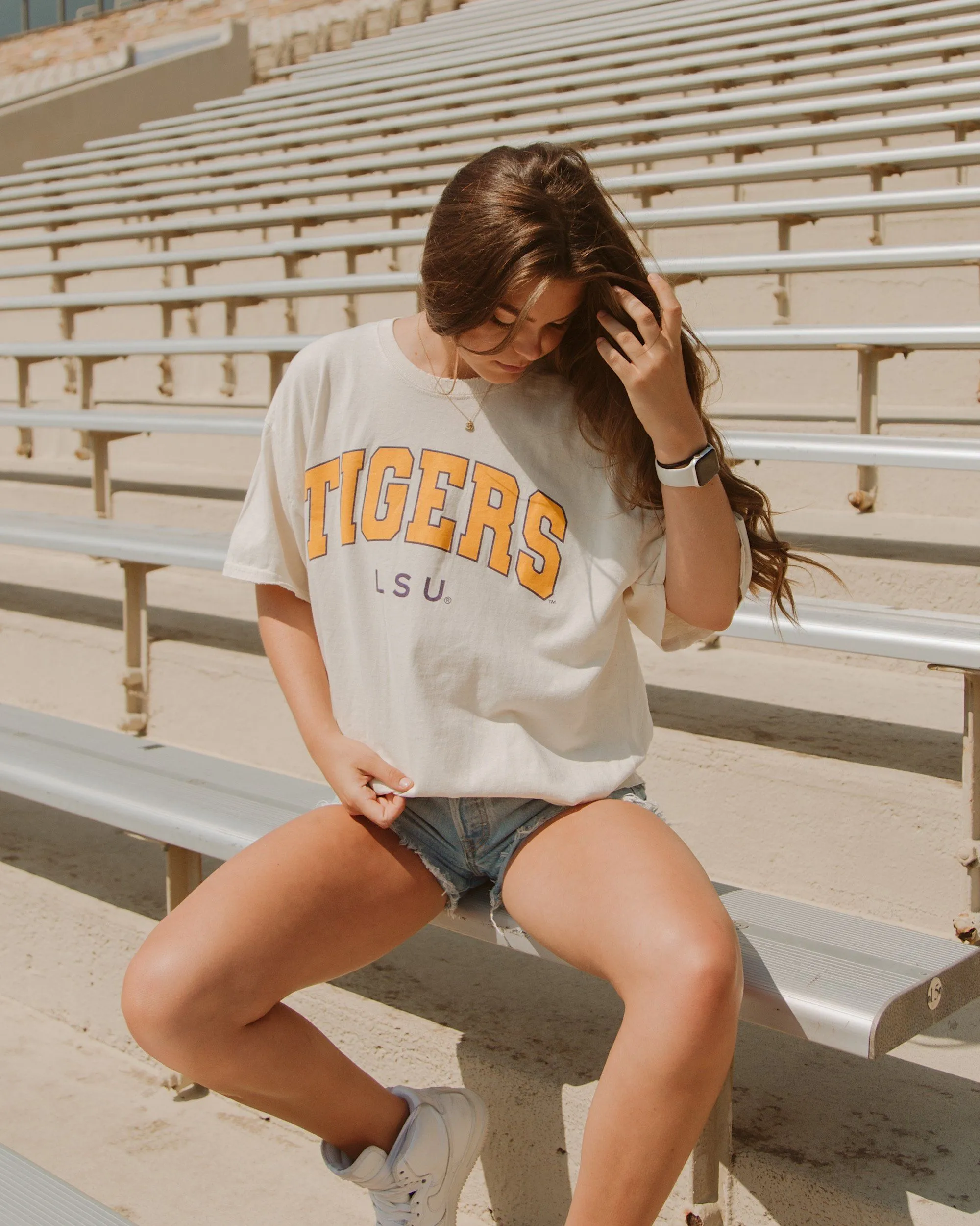 LSU Tigers Filled Gault Off White Thrifted Tee