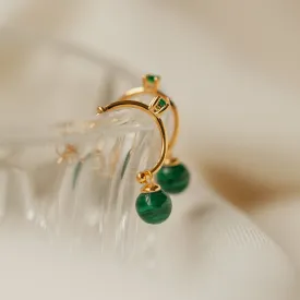 Malachite Drop Hoops