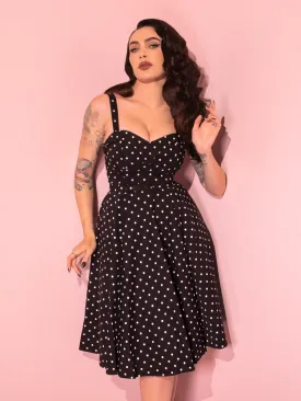 Maneater Swing Dress in Black Polka Dot - Vixen by Micheline Pitt