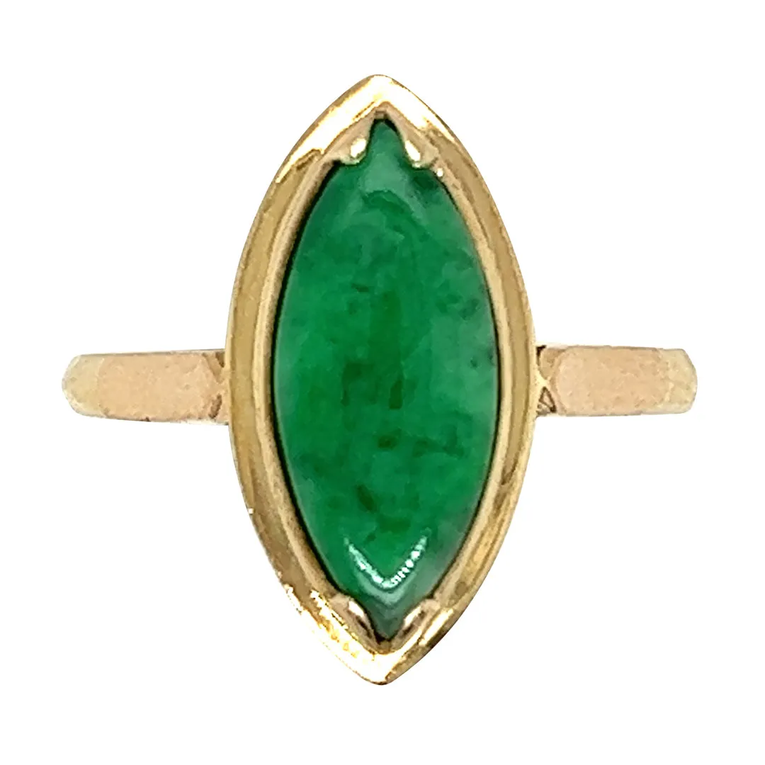 Marquise Cut Jade Ring