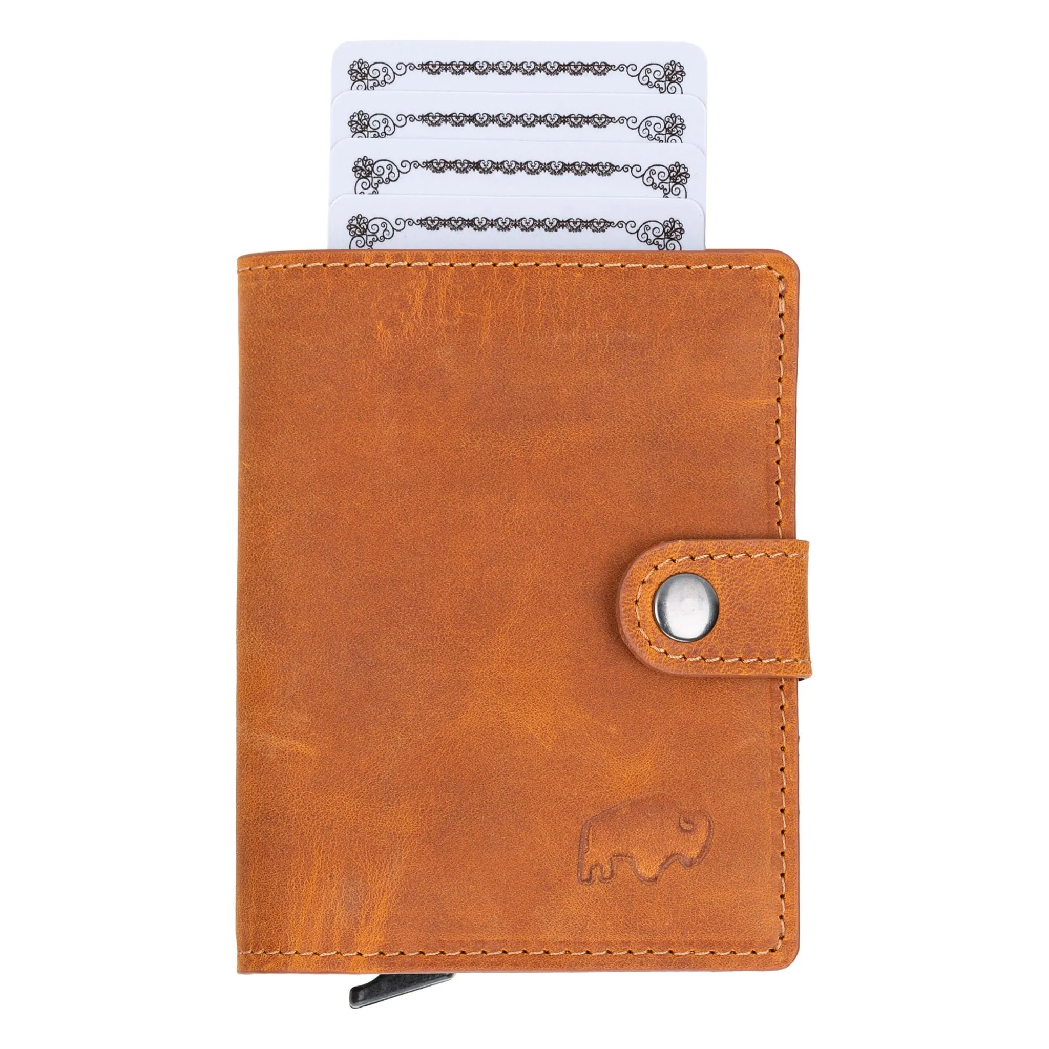 Max Slide Secure: RFID-Protected Wallet with Slide-Out Card, Cash Pocket & ID Slot, Golden Brown