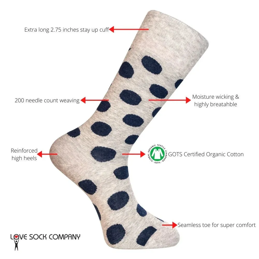 Men's Polka Dot Dress Socks - Big Polka (M)