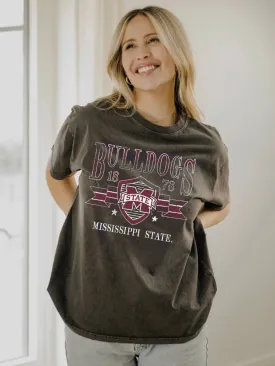 Mississippi State Bulldogs Pep Rally Black Thrifted Tee