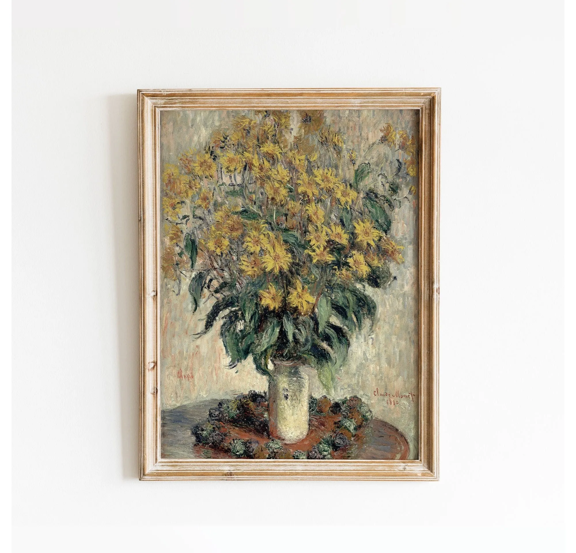 Monet Vintage Floral Vase Wall Print