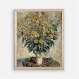 Monet Vintage Floral Vase Wall Print