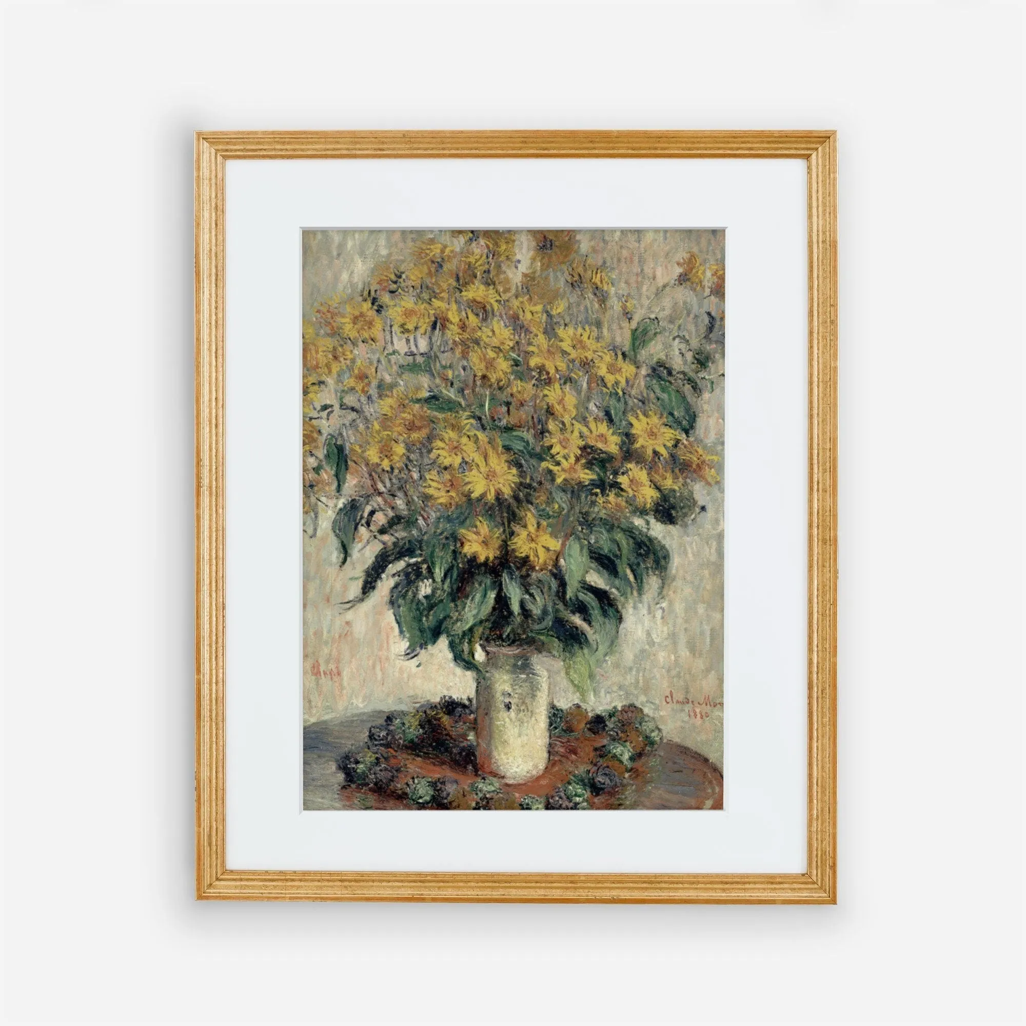 Monet Vintage Floral Vase Wall Print