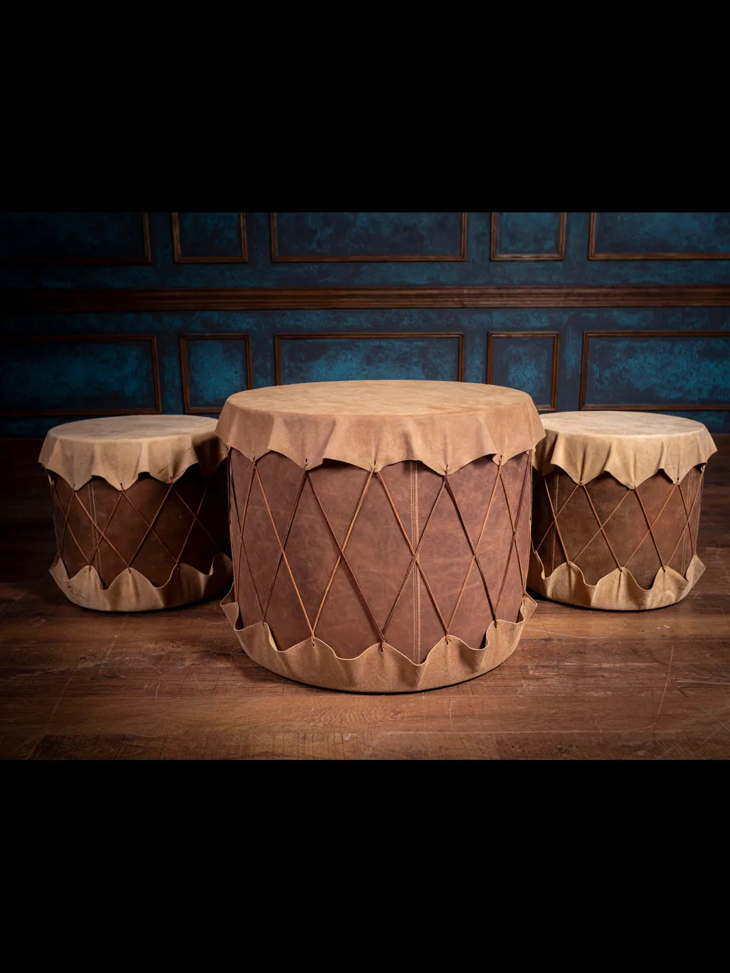 Native Tarahumara Drum Accent Table