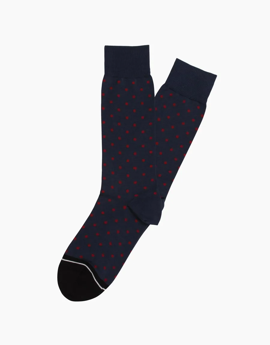 Navy & Red Polka Dot Socks