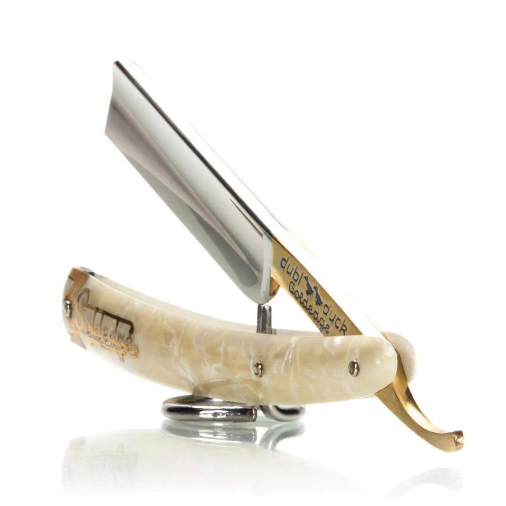 NEW NOS Dubl Duck Goldenedge - 6/8 Square Tip Straight Razor