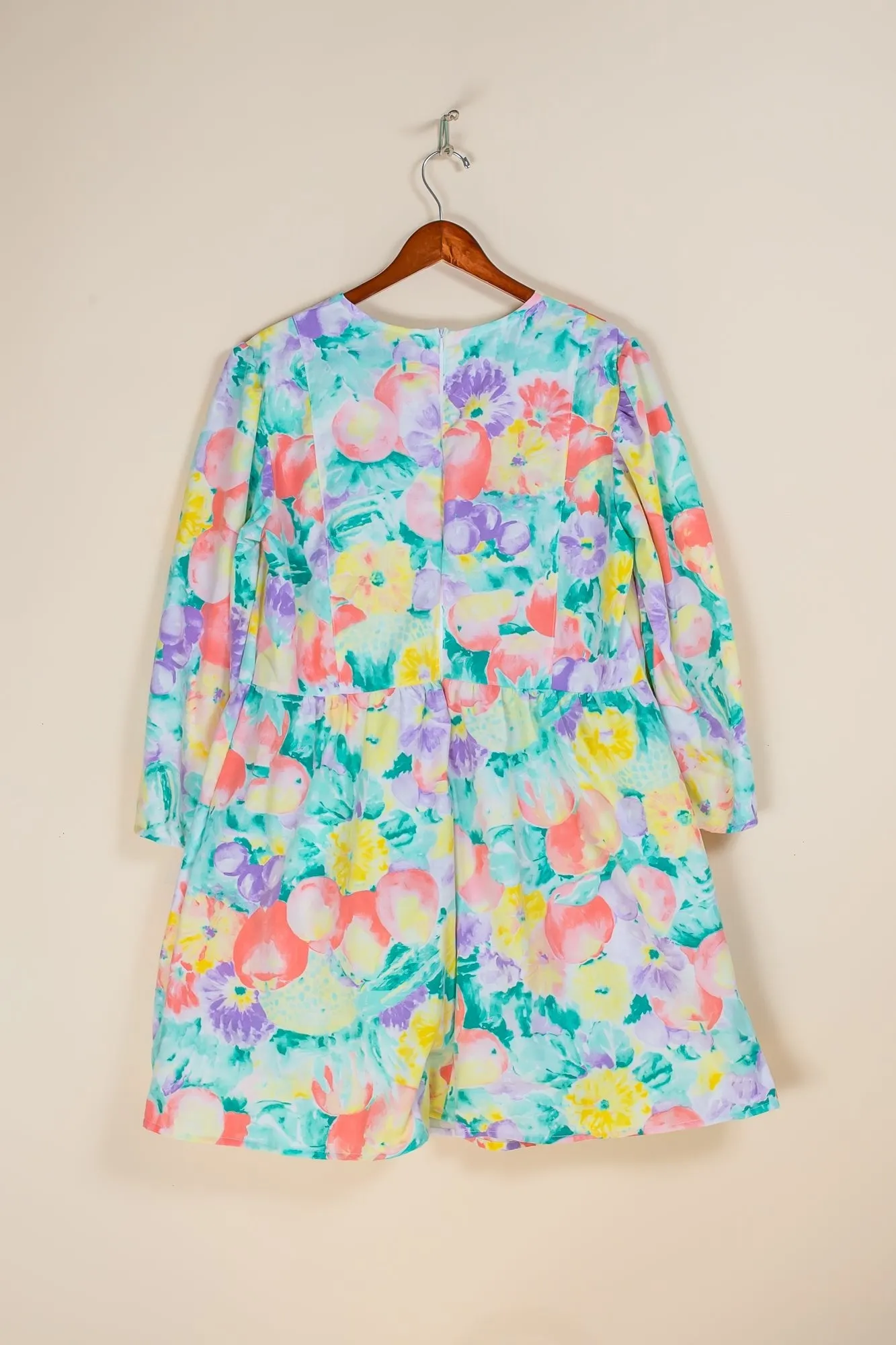 Pastel Fruit Tablecloth Dress (XL)