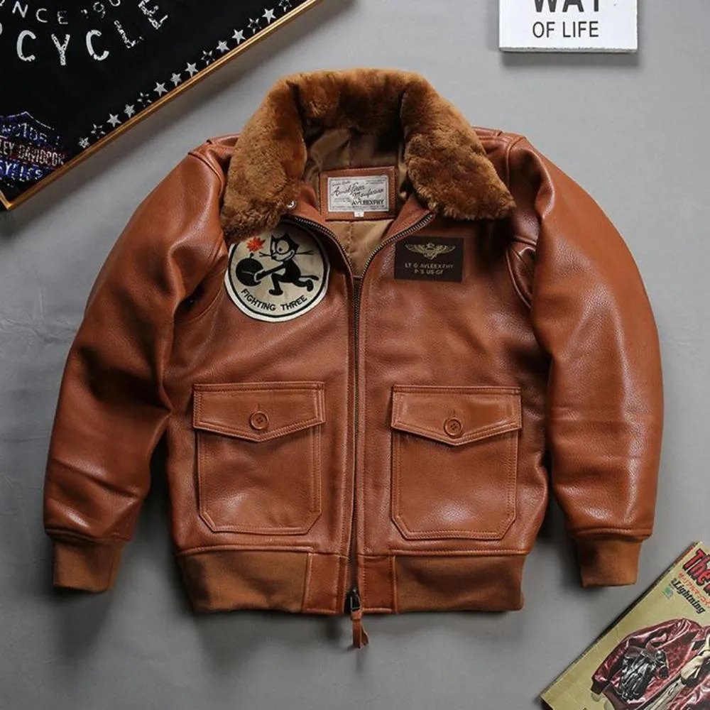 Phil the Cat Air Force leather jacket