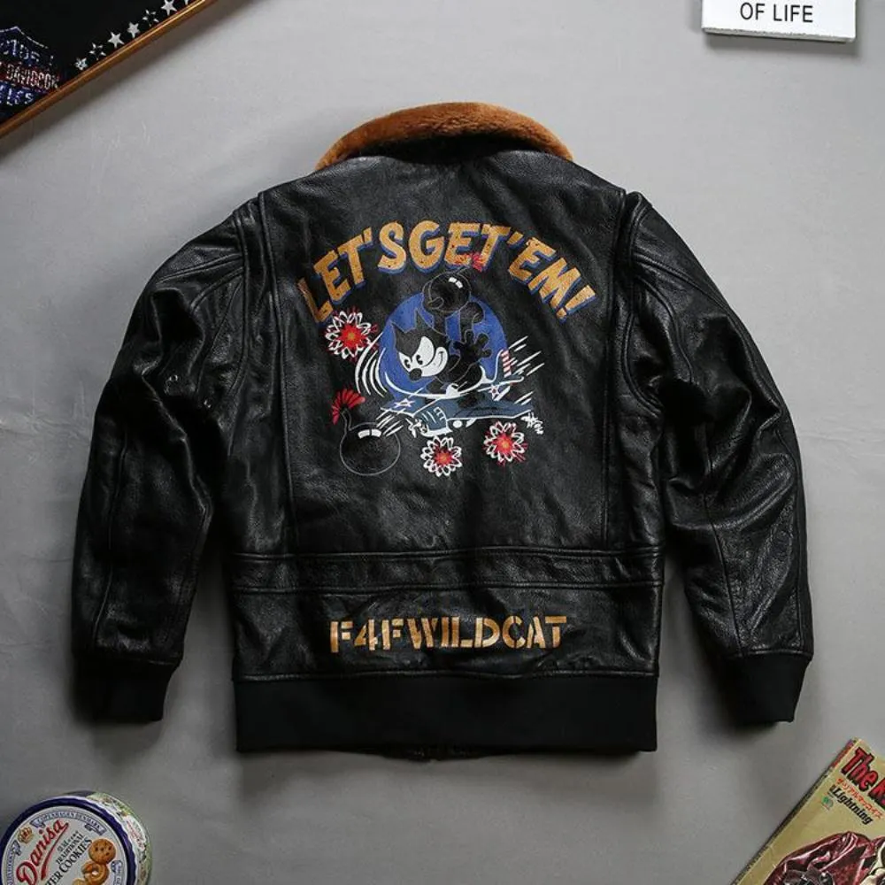 Phil the Cat Air Force leather jacket