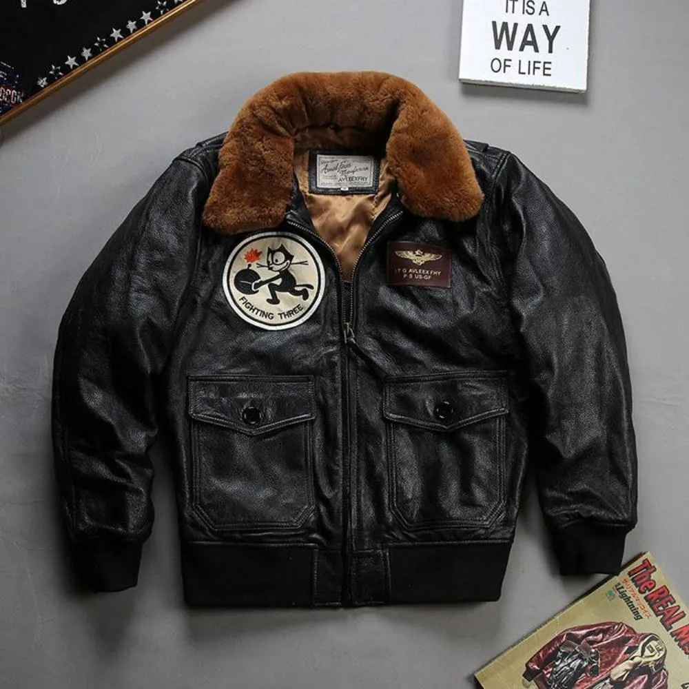 Phil the Cat Air Force leather jacket