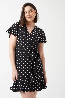 Pixie Daisy Ruffle Front Short Sleeve Dress