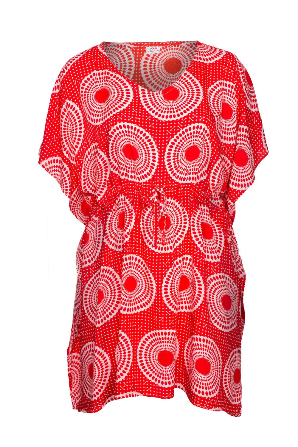 Polka Dot Kaftan Dress - Red & White