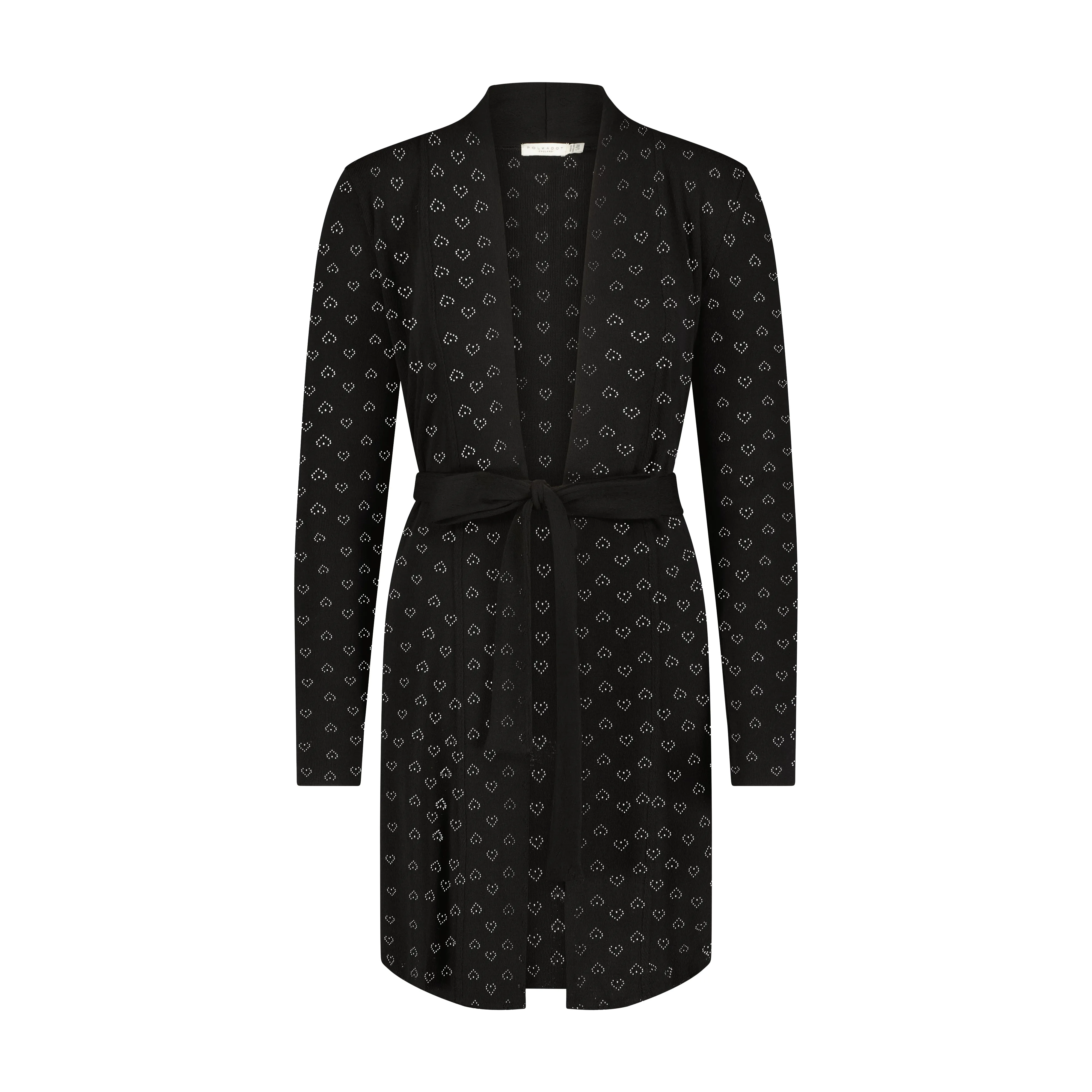 Polkadot Black Vintage Hearts Cardigan ROBE