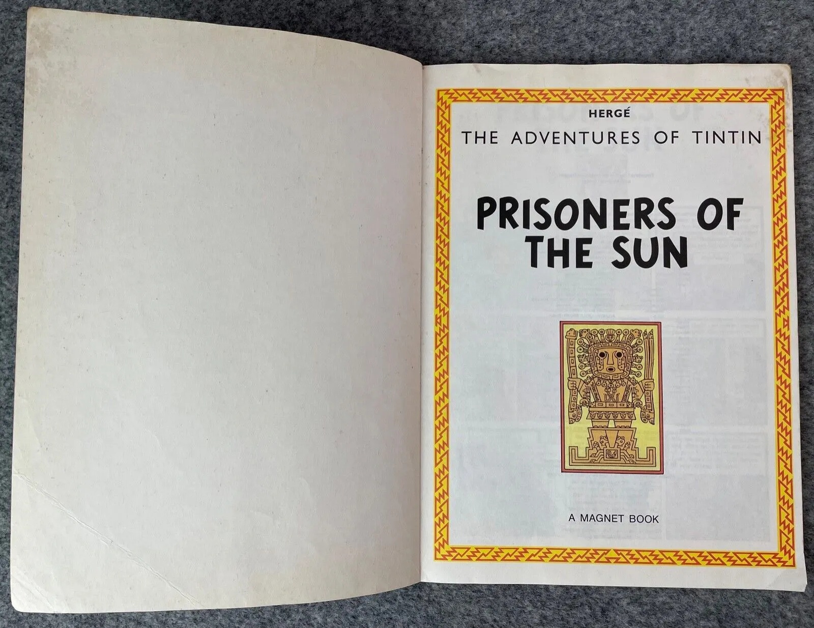 Prisoners of the Sun - Tintin Magnet UK Paperback Edition Book 1980s