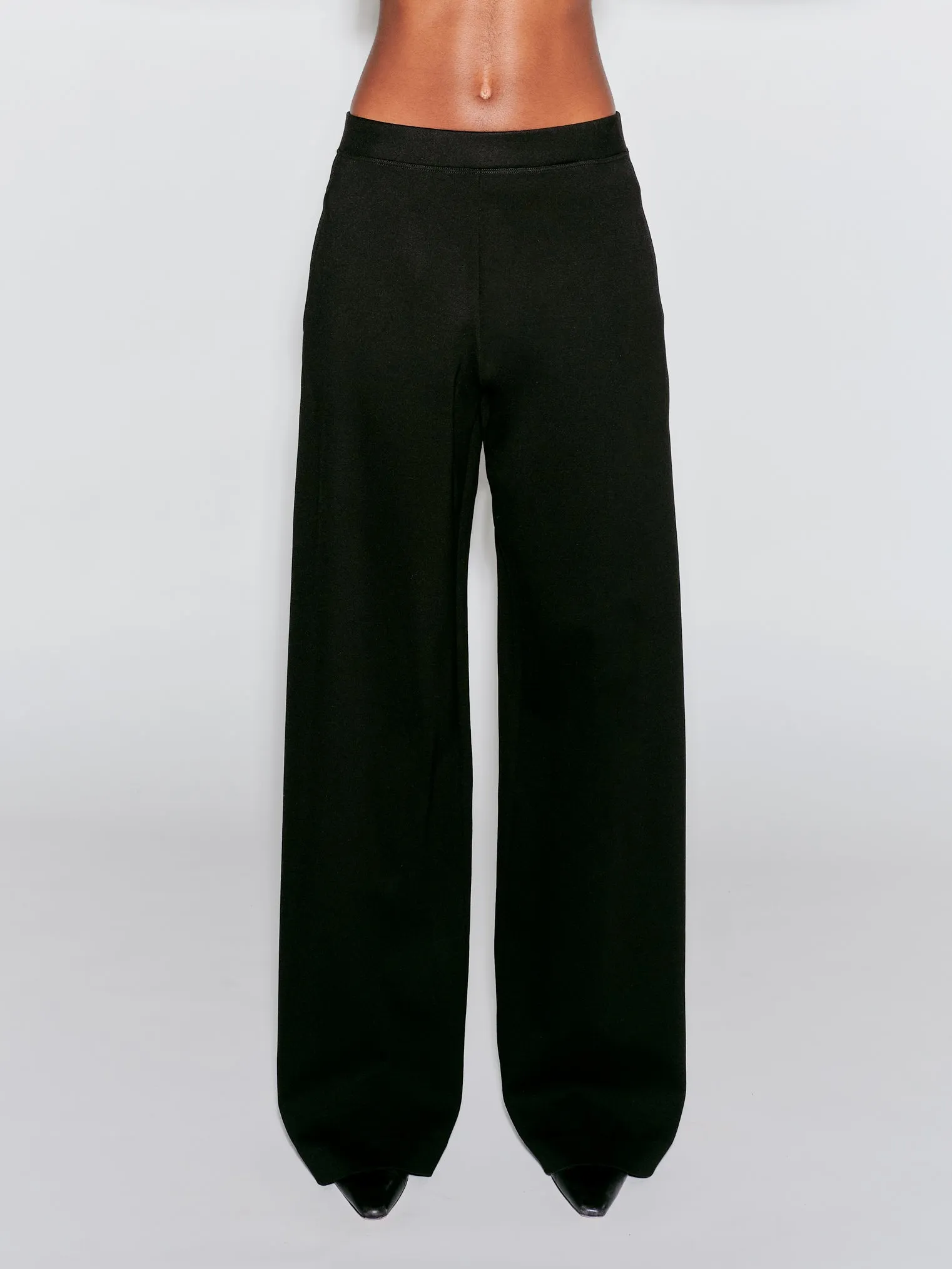 PULL ON STRAIGHT LEG TROUSER - SOLID INTERLOCK