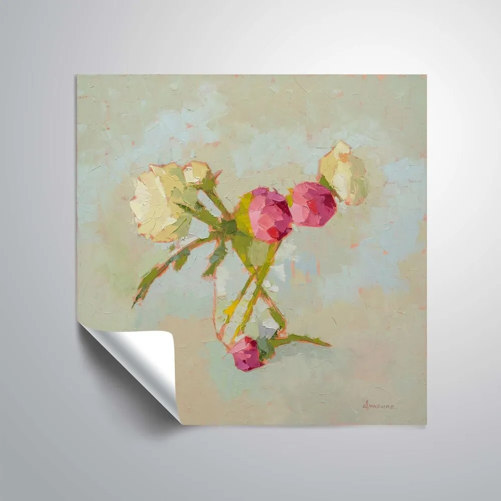 " Peonies In Glass" Removable Wall Art Mural