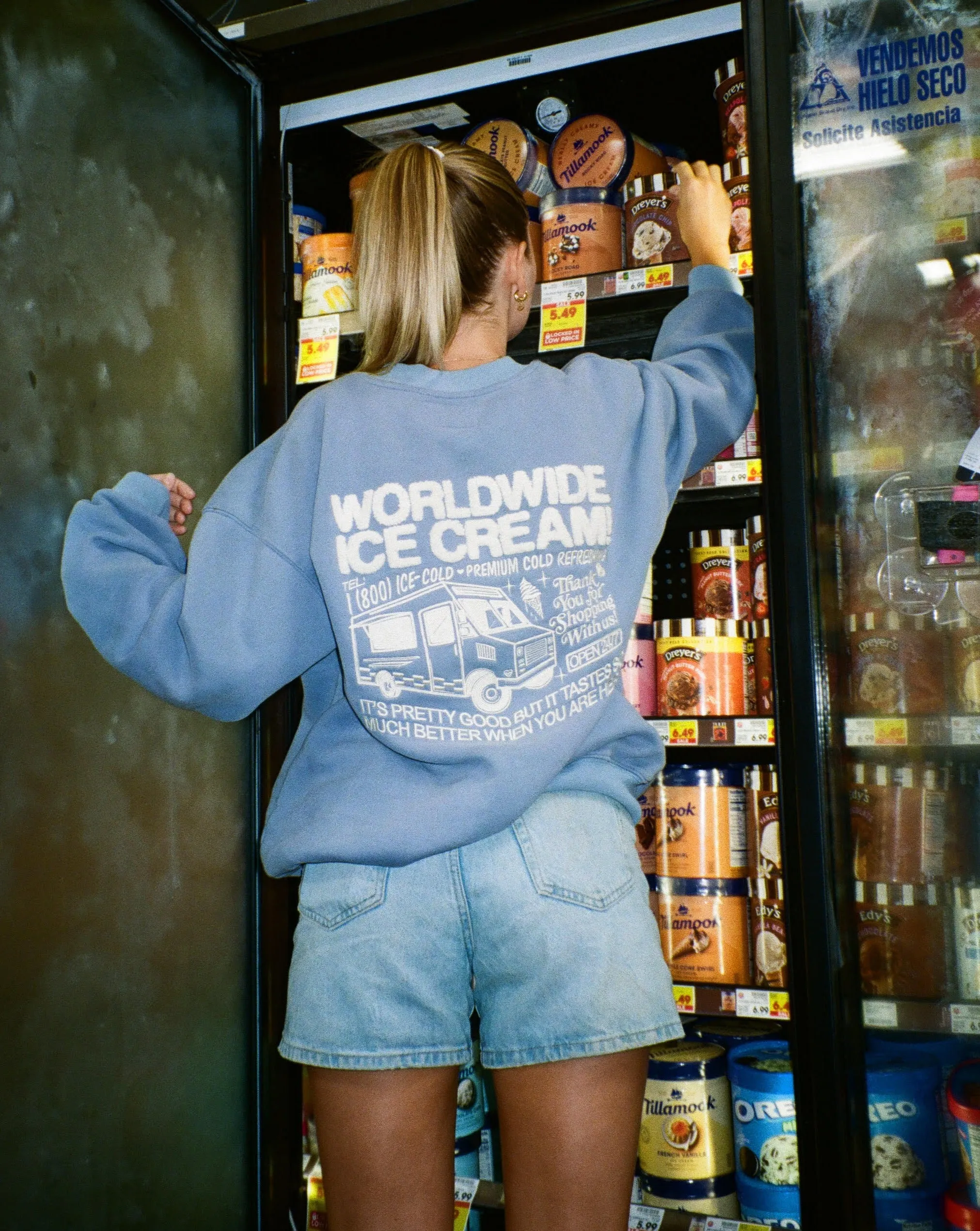 "Ice Cream" Crew Neck in Blue