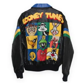 Rare 1997 Warner Bros Looney Tunes Leather Jacket (L)