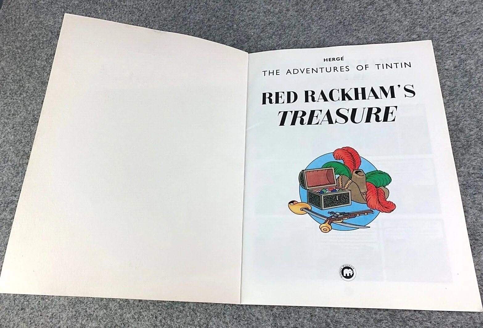 Red Rackhams Treasure - Tintin Mammoth UK Paperback Edition Book 1990s