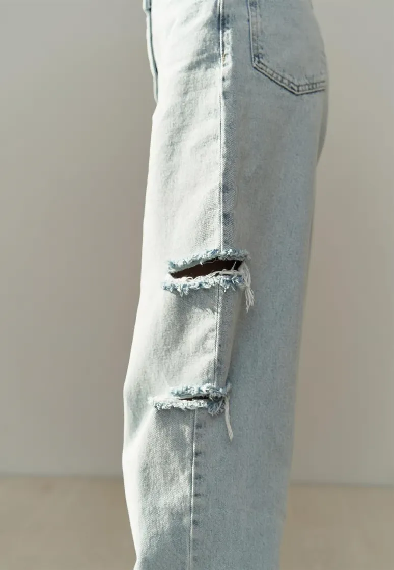 SALE - RIVER Asymmetric Jeans in Vintage Blue