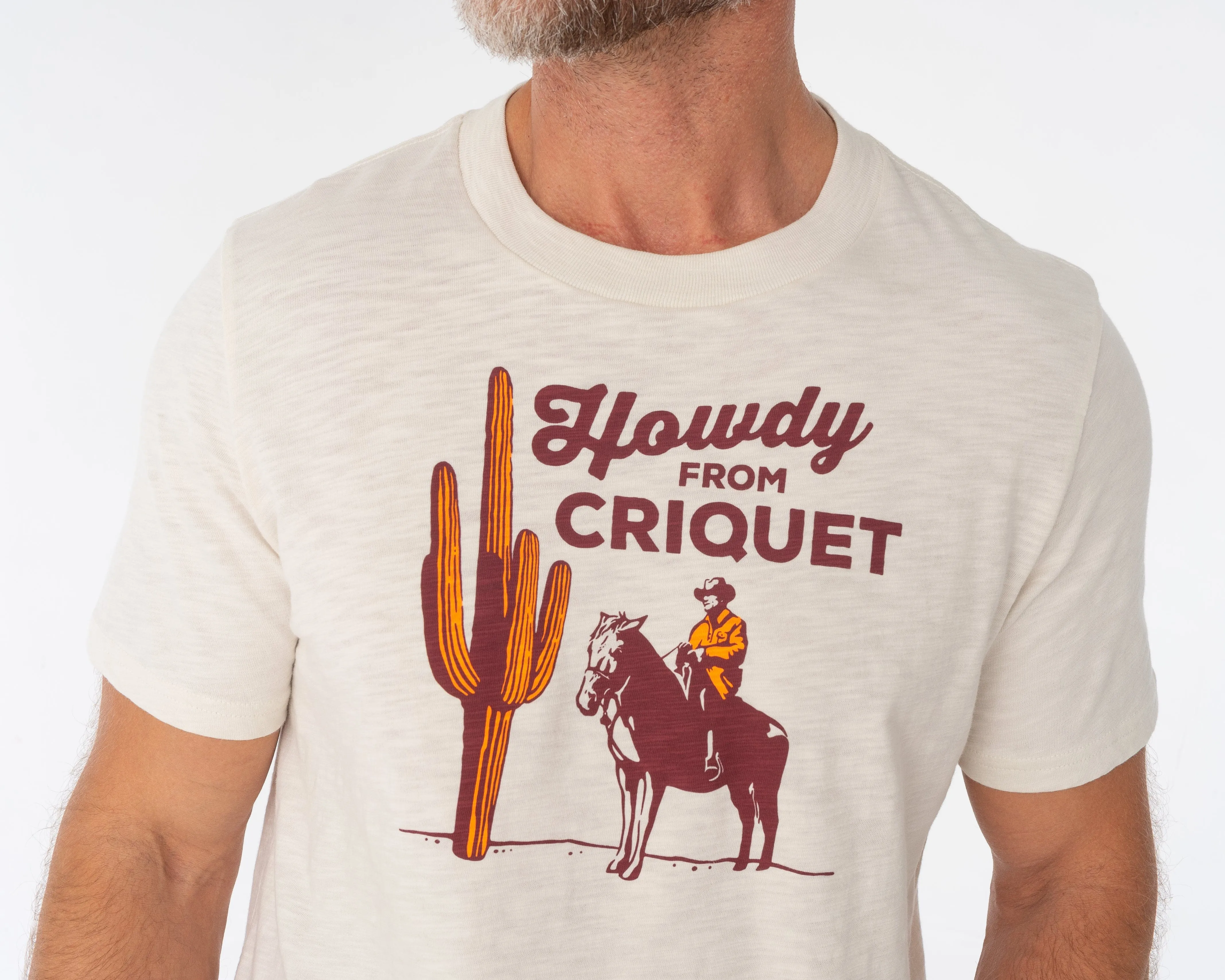 Slub Graphic T-Shirt - Howdy - Cream