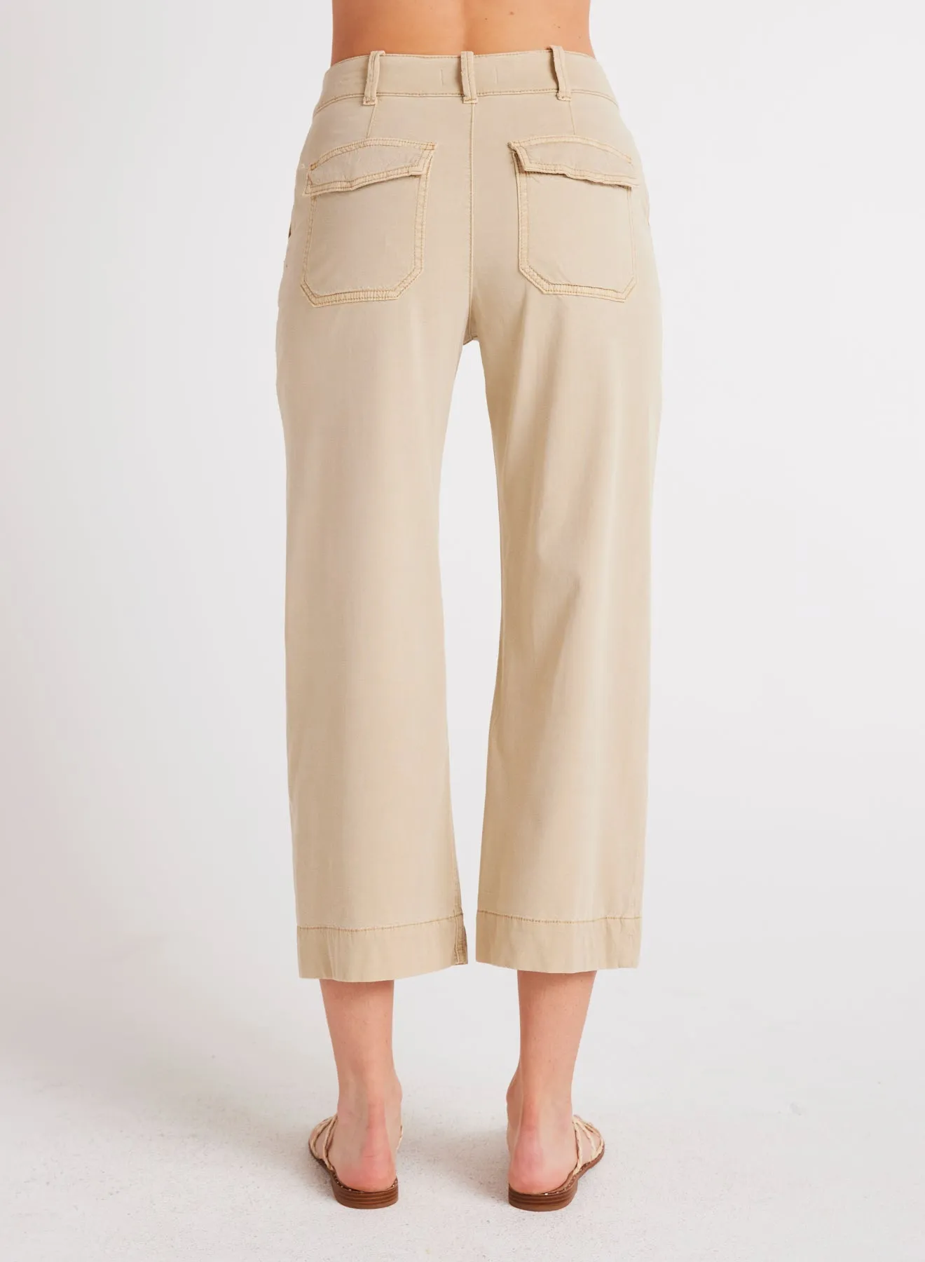 Sofia Wide Leg Crop - Seaside Khaki