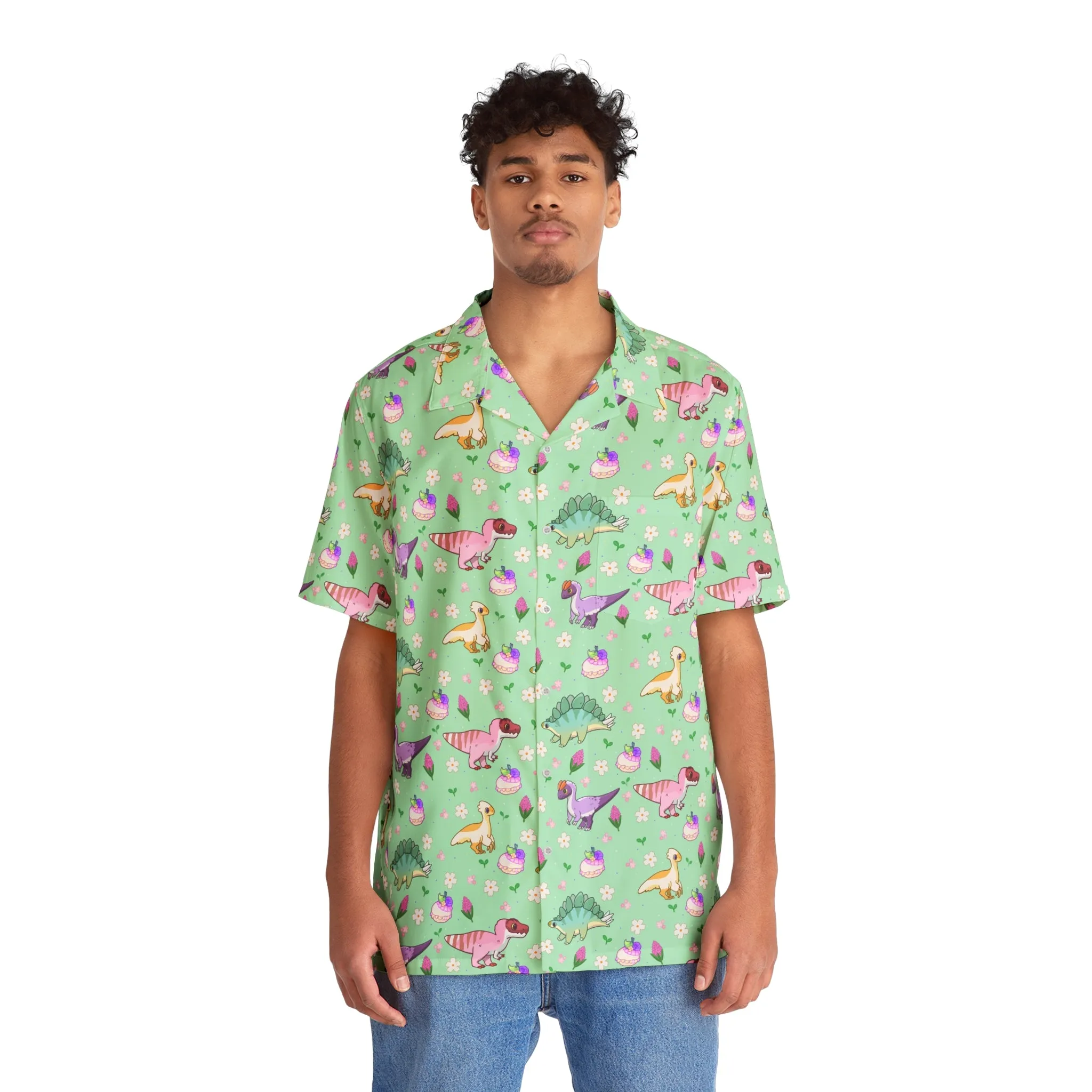 Spring Dinos - Men's Hawaiian Shirt