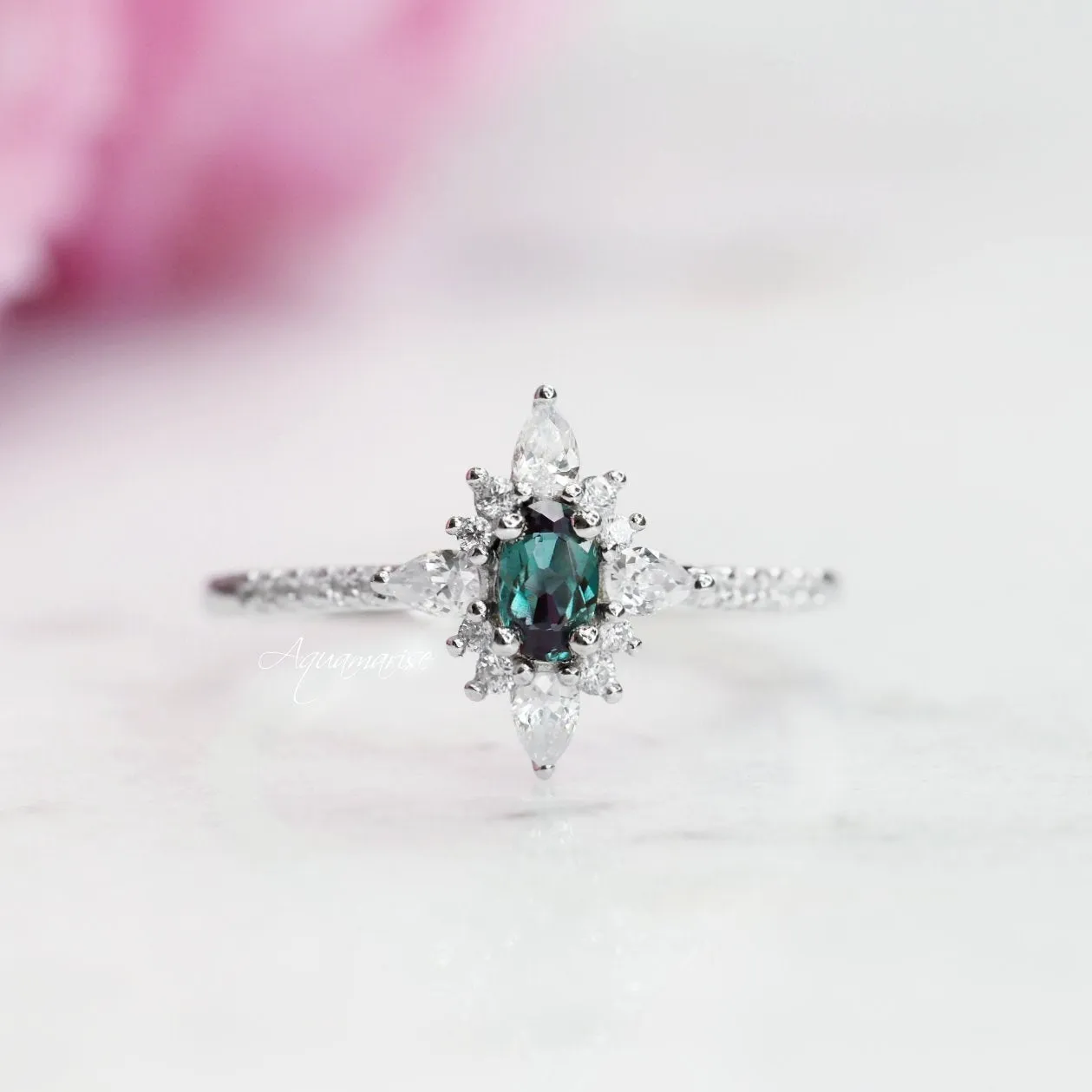 Starburst Alexandrite Ring- Sterling Silver