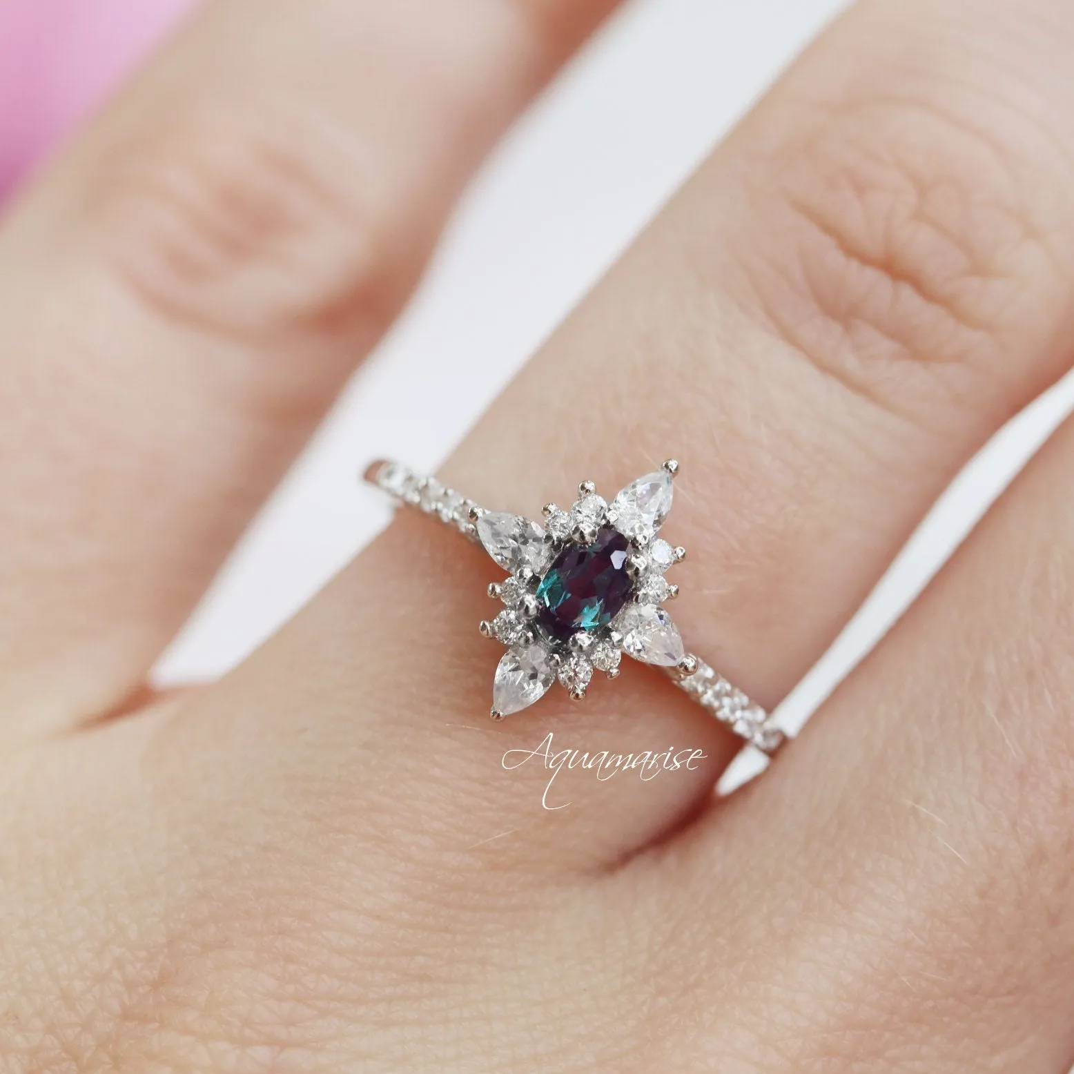 Starburst Alexandrite Ring- Sterling Silver